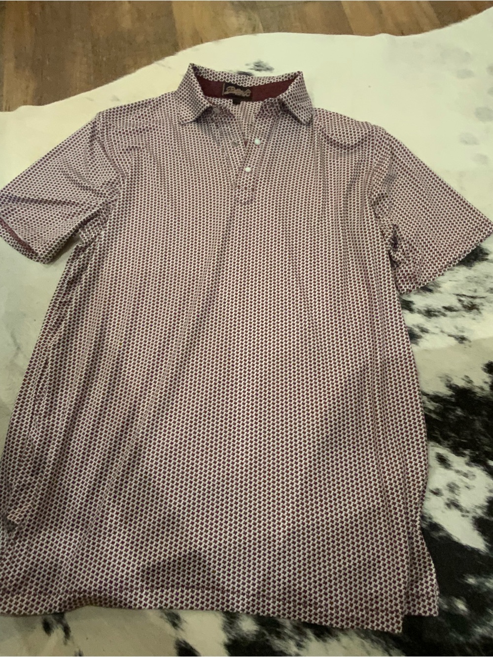Men's Polo Shirt - Maroon Texas Print